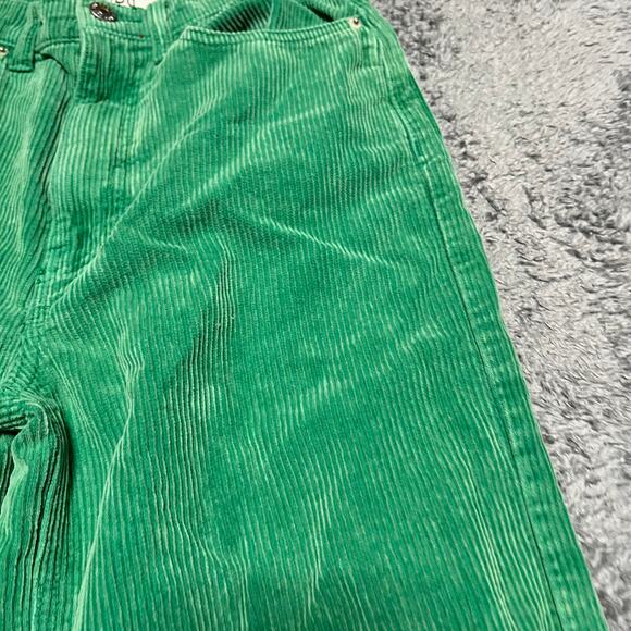 BDG Corduroy Pants Womens 27 (27x26.5) Green High Rise Wide Leg Cotton Cropped - Picture 2 of 11